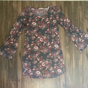 Floral Bell-Sleeved Dress
